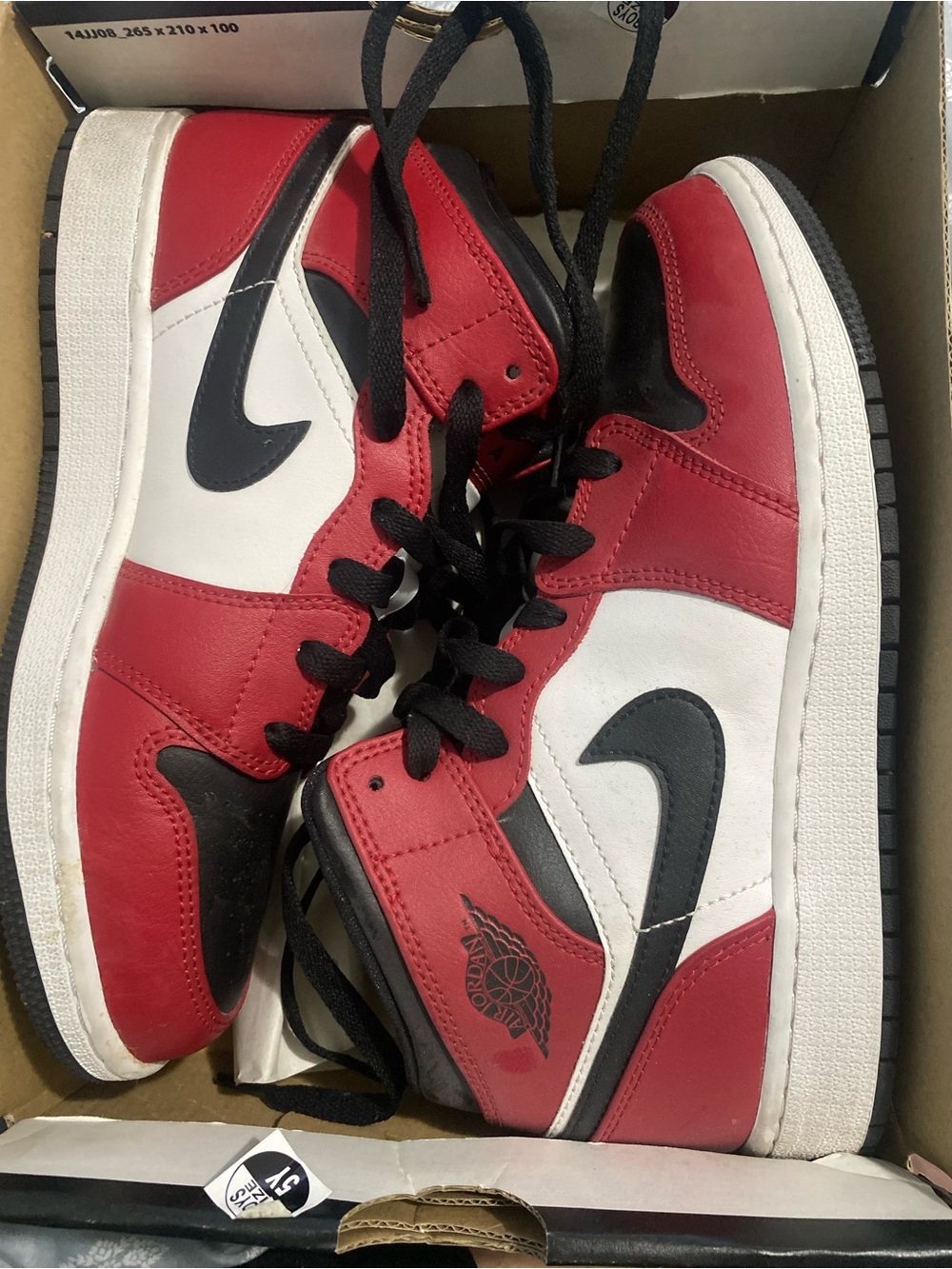 Nike Kids Red, Black & White High-Top Sneakers